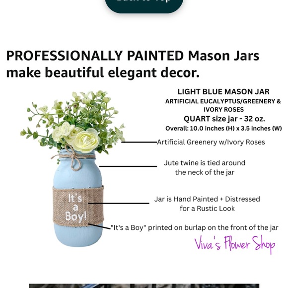 ITS A BOY center piece table decorations boy baby shower blue mason jar - Picture 7 of 9